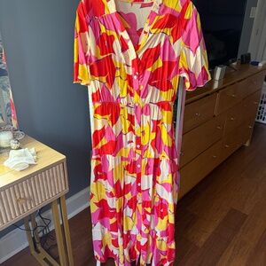 Large Floral Print Maxi Dress